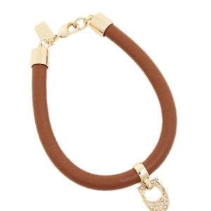 🔴Brown Coach bracelet with gold pendent new